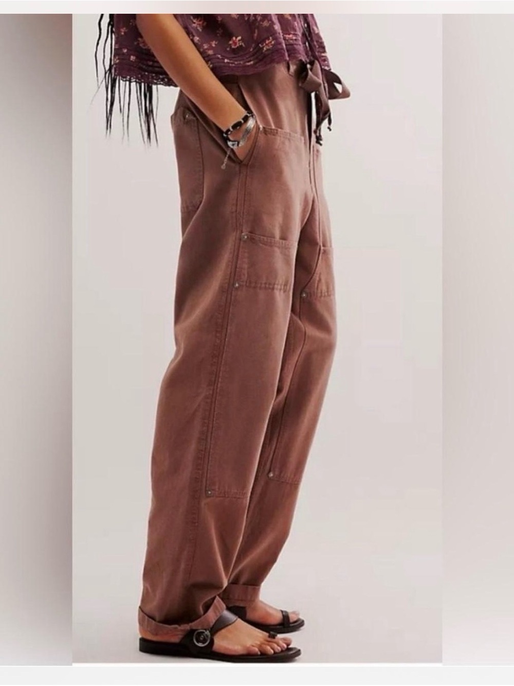 We The Free Hayden Pull On Carpenter Pants in Brownie